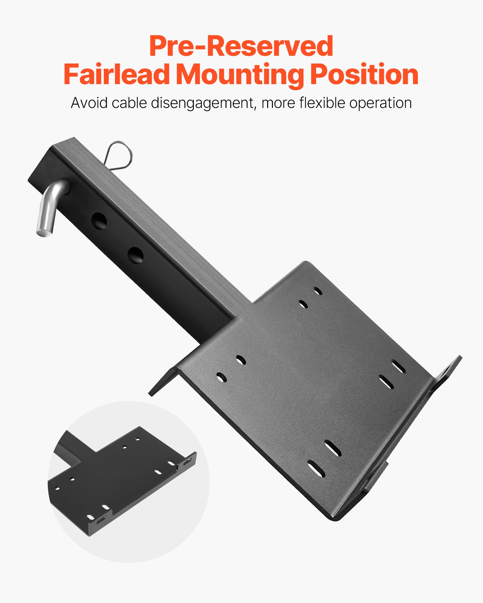 VEVOR Universal-Halterung für Anhängerkupplung, 6803 kg, Seilwinde Montageplatte Empfänger 50,8 mm, mit 2-Löcher-Montage, Stahl pulverbeschichtet, für Mountainbikes, UTV, LKWs, Schwarz