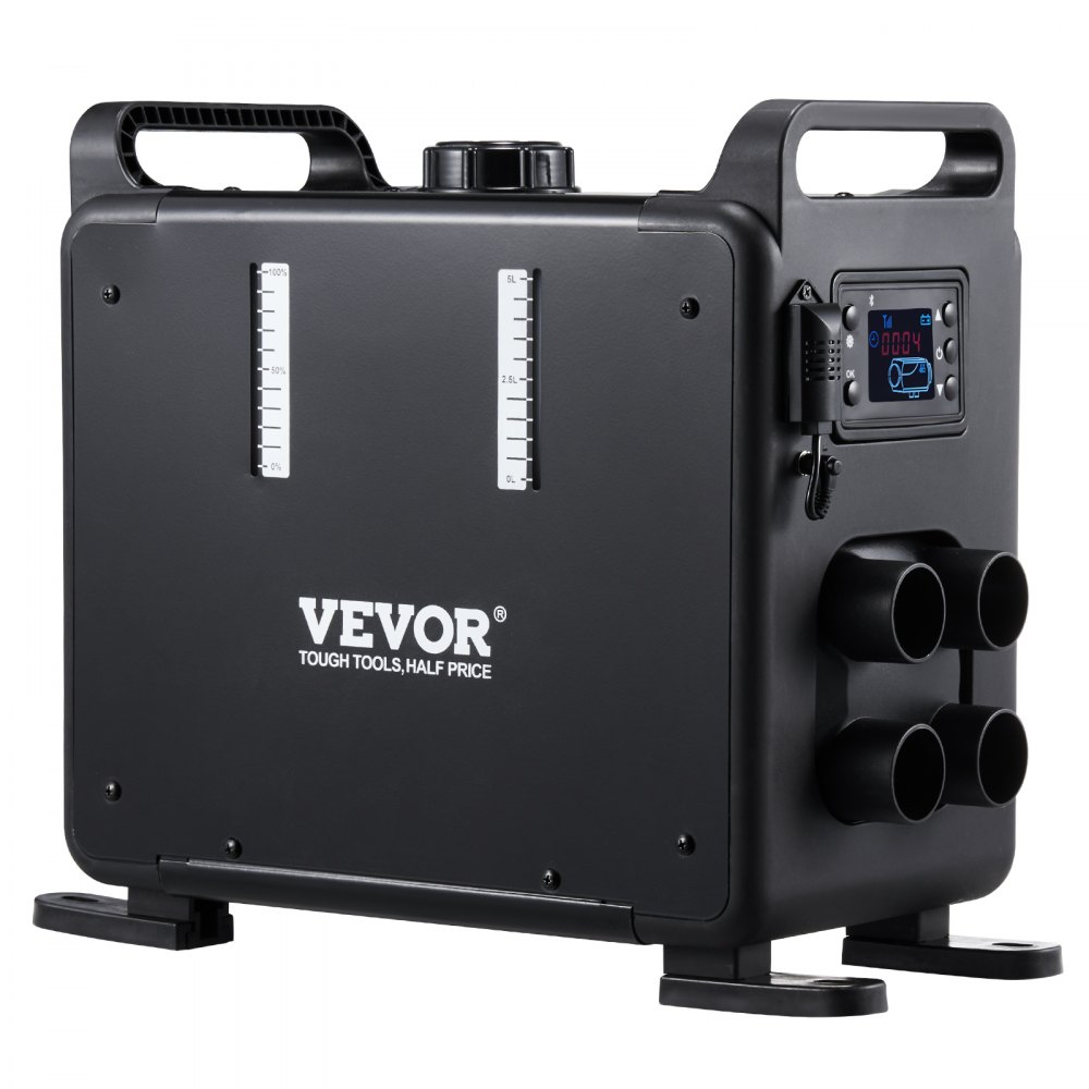 VEVOR 8 kW Dieselheizung 12 V / 24 V All in One Diesel-Luftheizung mit Bluetooth App-Steuerung & Fernbedienung & Anzeigebildschirm & CO-Alarm, schnell aufheizende vertikale tragbare Dieselheizung