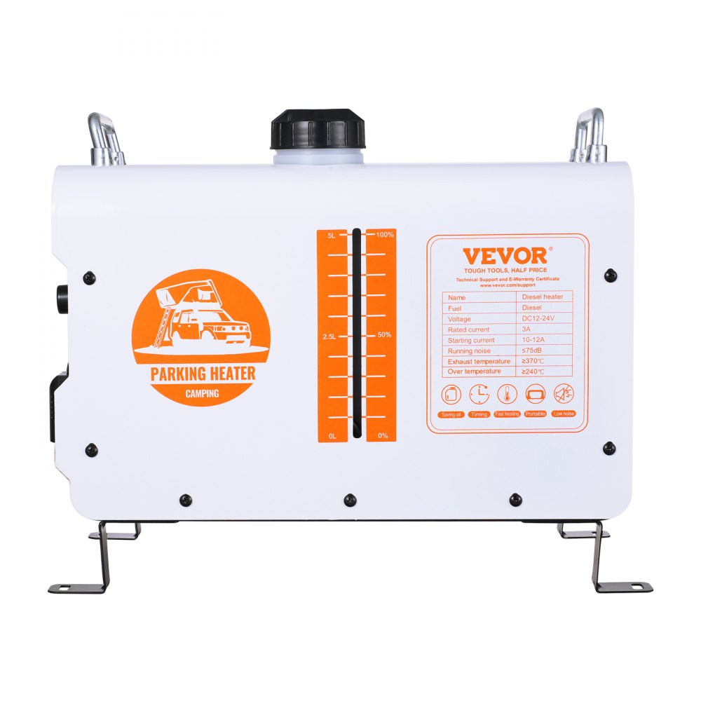 VEVOR 8 kW Dieselheizung 12 V / 24 V All in One Diesel-Luftheizung mit Bluetooth-App-Steuerung & Fernbedienung & Anzeigebildschirm & CO-Alarm, schnell aufheizende tragbare Dieselheizung für Fahrzeuge