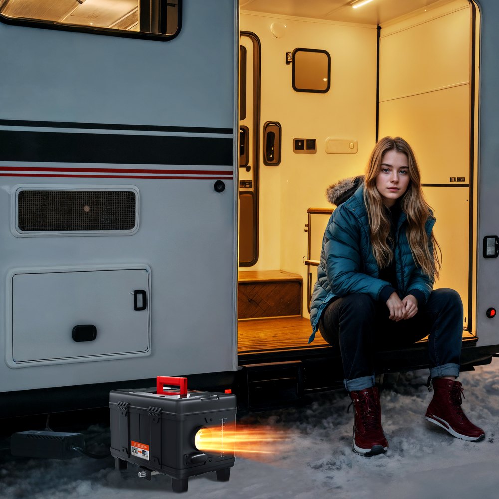 VEVOR 5-8KW Dieselheizung 12 V /24 V All in One Diesel-Luftheizung, mit Bluetooth App Steuerung & Fernbedienung& Anzeigebildschirm & CO-Alarm, schnell aufheizende tragbare Dieselheizung für Fahrzeuge