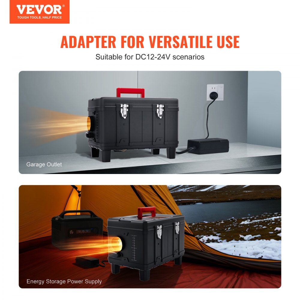 VEVOR 8 kW Dieselheizung 12 V /24 V All in One Diesel-Luftheizung, mit Bluetooth App Steuerung & Fernbedienung& Anzeigebildschirm & CO-Alarm, schnell aufheizende tragbare Dieselheizung