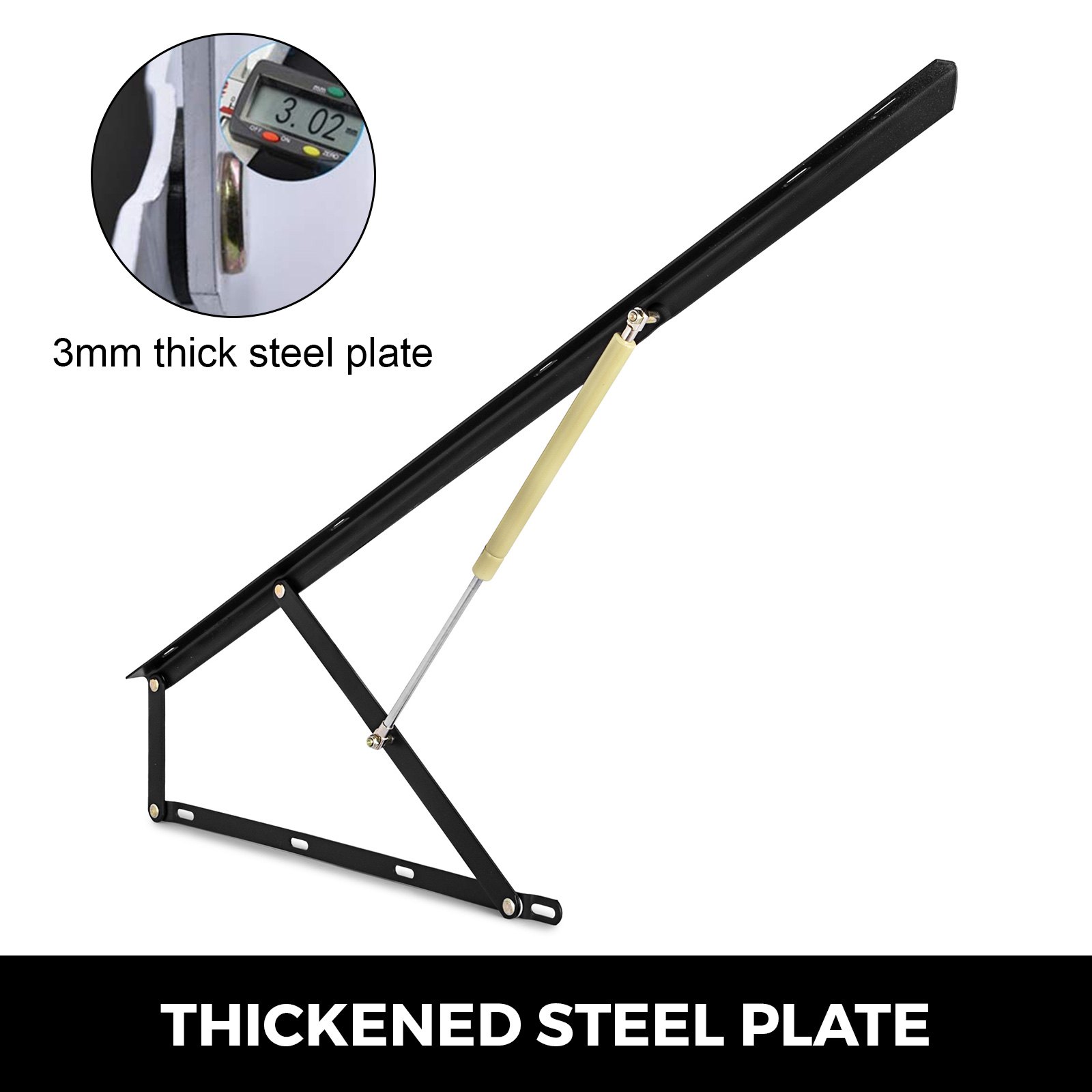 VEVOR Bett Lift Springaufbeschlag Bett aus Stahl, Bettbeschlag 120 cm Lang, Schwarz Hydraulische Bett Lift up Scharnier 60 kg Ladekapazität für Schlafsofas oder Betten mit einer Größe von 1,5 x 1,8 m