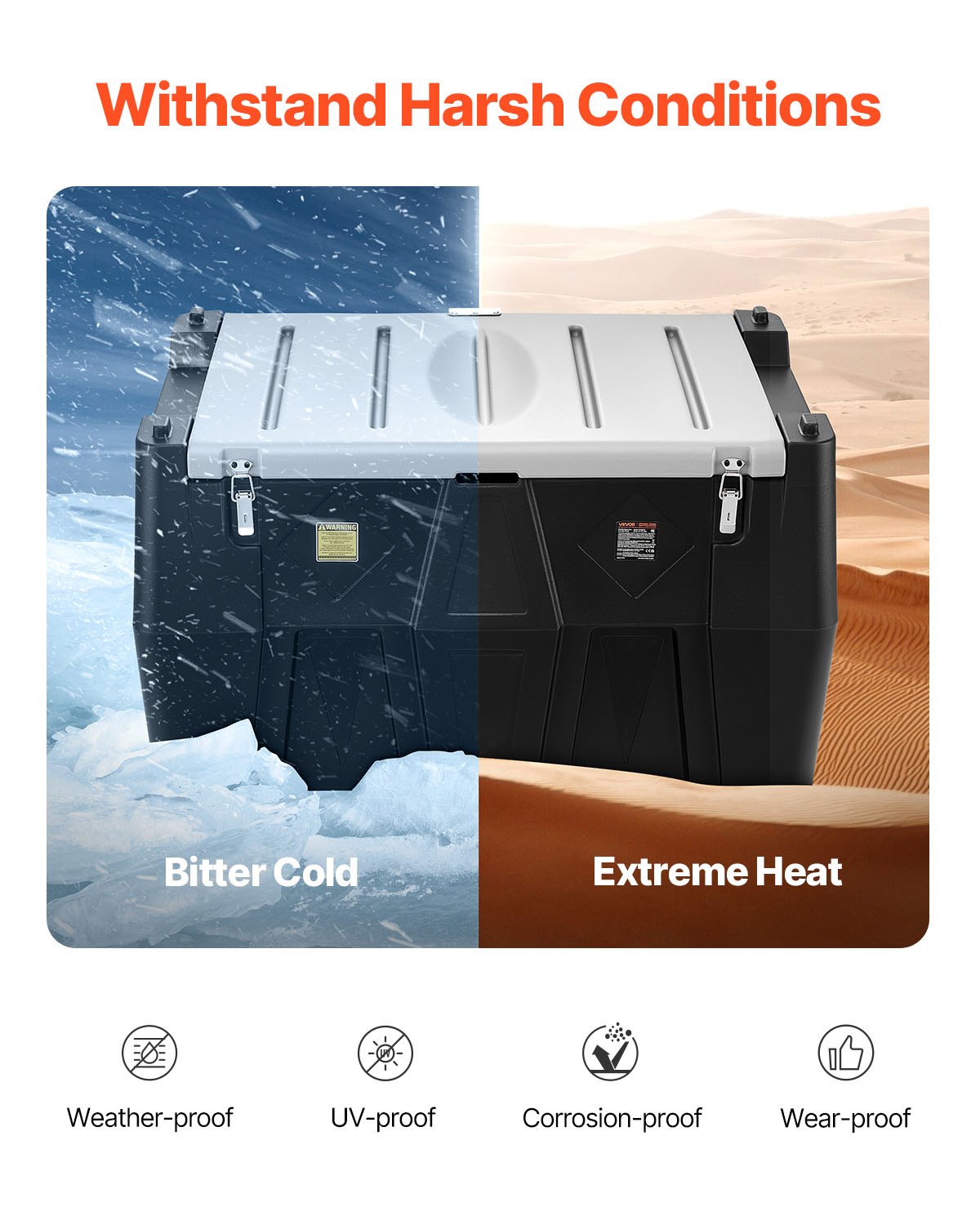 VEVOR Tragbarer Dieseltank, 484,5 L Fassungsvermögen & 45 L/min Durchflussrate, Gaskraftstofftank mit 12 V Transferpumpe & 4 m Gummischlauch, Diesel-Transfertanks für Kraftstofftransport, Schwarz