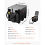 VEVOR Tragbarer Dieseltank, 220 L Fassungsvermögen & 48L/min Durchflussrate, Gaskraftstofftank mit 12 V Transferpumpe & 4 m Gummischlauch, PE-Diesel-Transfertanks für Kraftstofftransport, Schwarz