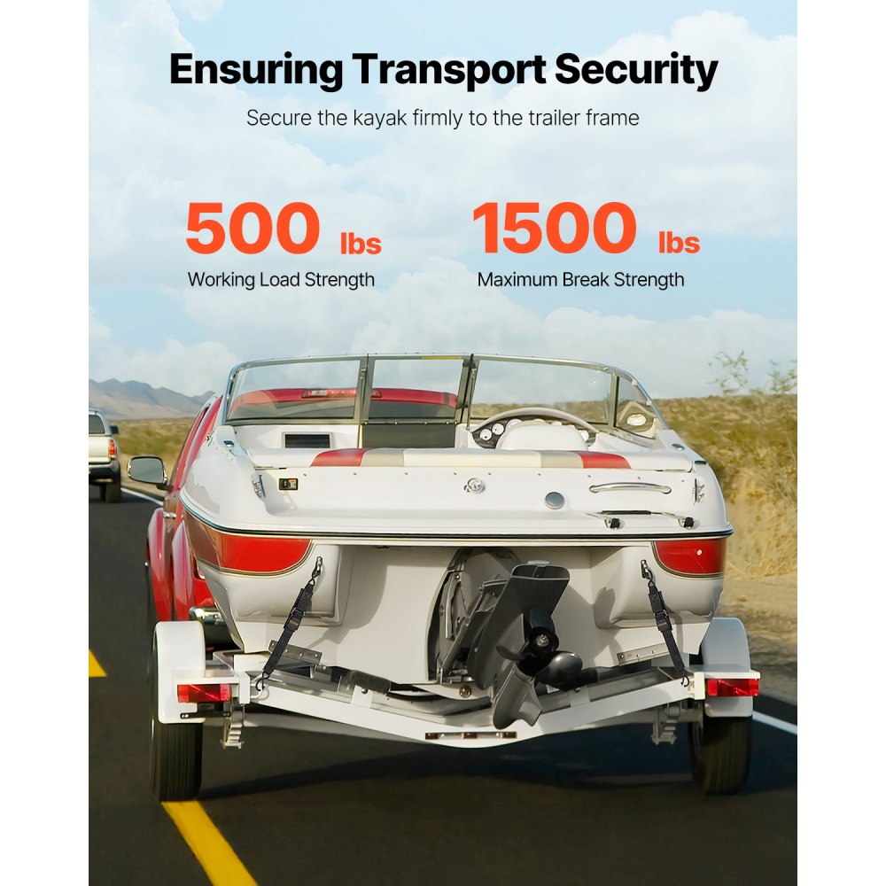 VEVOR Spanngurte mit Ratschen, 5,08x60,96cm Zurrgurten mit Sicherheitsschloss-S-Haken, 2er-Set Hochleistungs-Gurte mit 680,4 kg Bruchfestigkeit & 226,8 kg Nenntragkraft, für Anhänger, Fahrzeuge, Boote