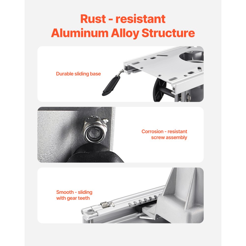 VEVOR Bootssitzsockel Vorwärts- und Rückwärtsschiebeeinstellung, Bootsstuhlbasis aus Aluminiumlegierung mit Schieber, 127 mm Schiebeweg, wasserdicht und rostbeständig, passend für Sockelpfosten