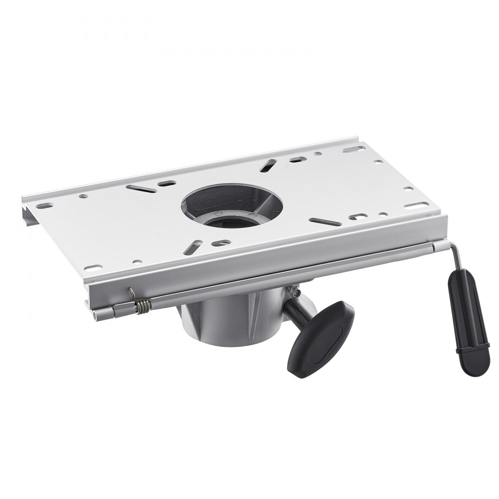 VEVOR Boat Seat Base with Forward and Reverse Slide Adjustment, Aluminum Alloy Boat Chair Base with Slider, 127 mm Slide Travel, Waterproof and Rustproof, Fits Pedestal Posts