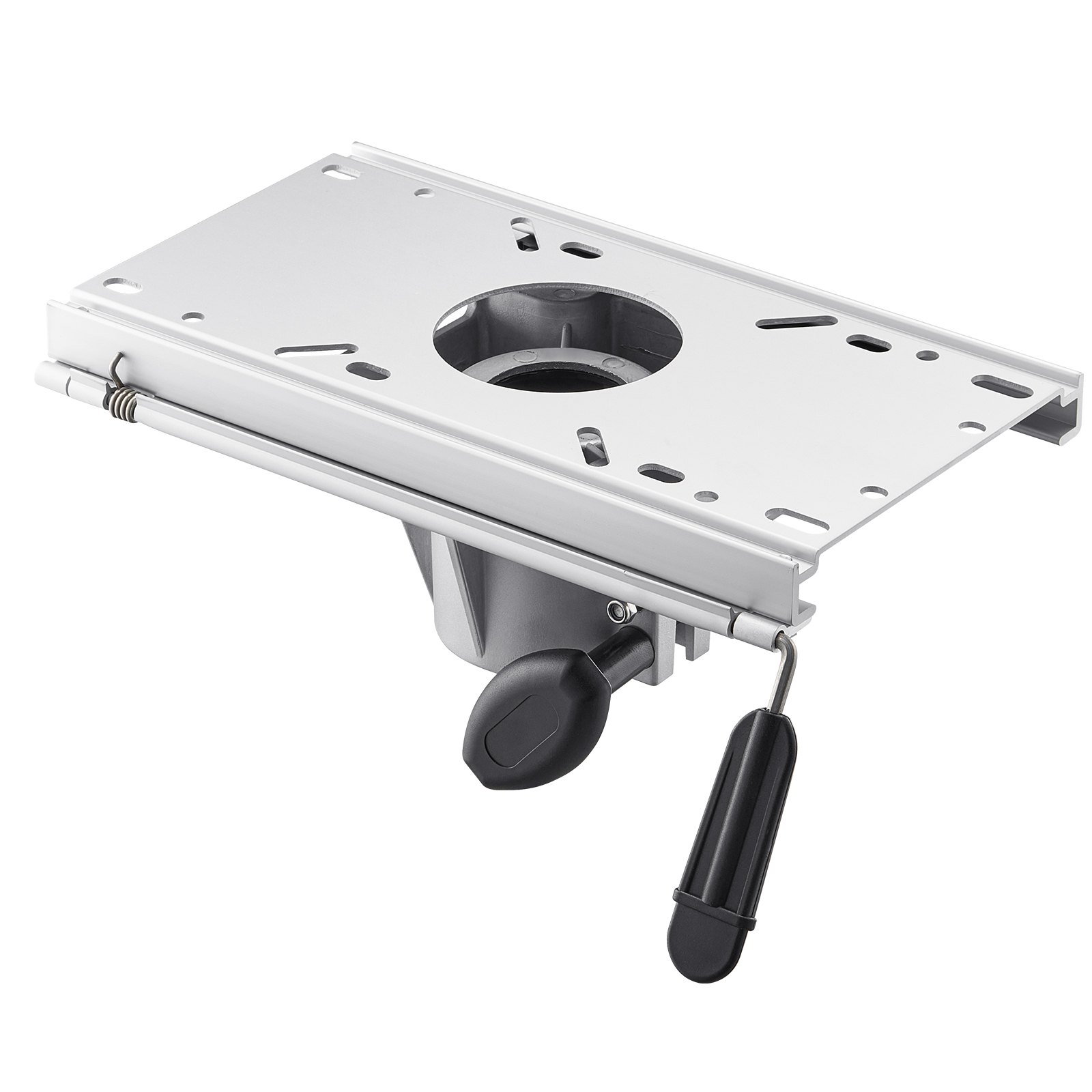 VEVOR Boat Seat Base with Forward and Reverse Slide Adjustment, Aluminum Alloy Boat Chair Base with Slider, 127 mm Slide Travel, Waterproof and Rustproof, Fits Pedestal Posts