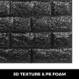 VEVOR 22 STK Wandpaneele Foam Fake Brick 70x77 cm Wand Ziegel PVC Wandaufkleber Selbstklebende Schaum Gefälschte 3D Wandaufkleber Wandpaneel für Home Deko(Schwarz)