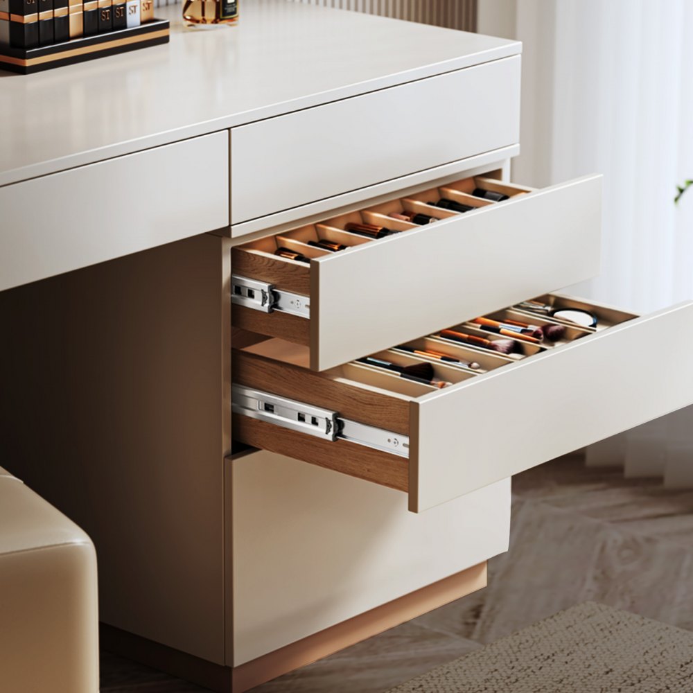 VEVOR drawer slides, 600 mm, 10 pairs of extendable cabinet slides with ball bearings, 45 kg load capacity, robust side-mounted dresser drawer slides, drawer slides for DIY replacement