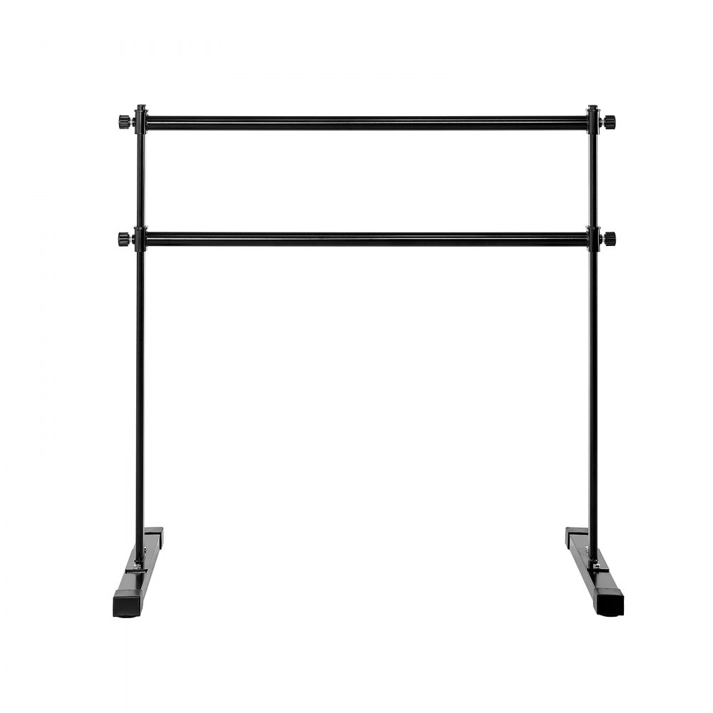 VEVOR Ballettstange Tanzstange freistehende Doppelstange, höhenverstellbare (10-stufig / 290-1205 mm) Stretchstange aus Metall für Ballettübung, Gleichgewichtstraining, Entspannungsübungen Tragbar