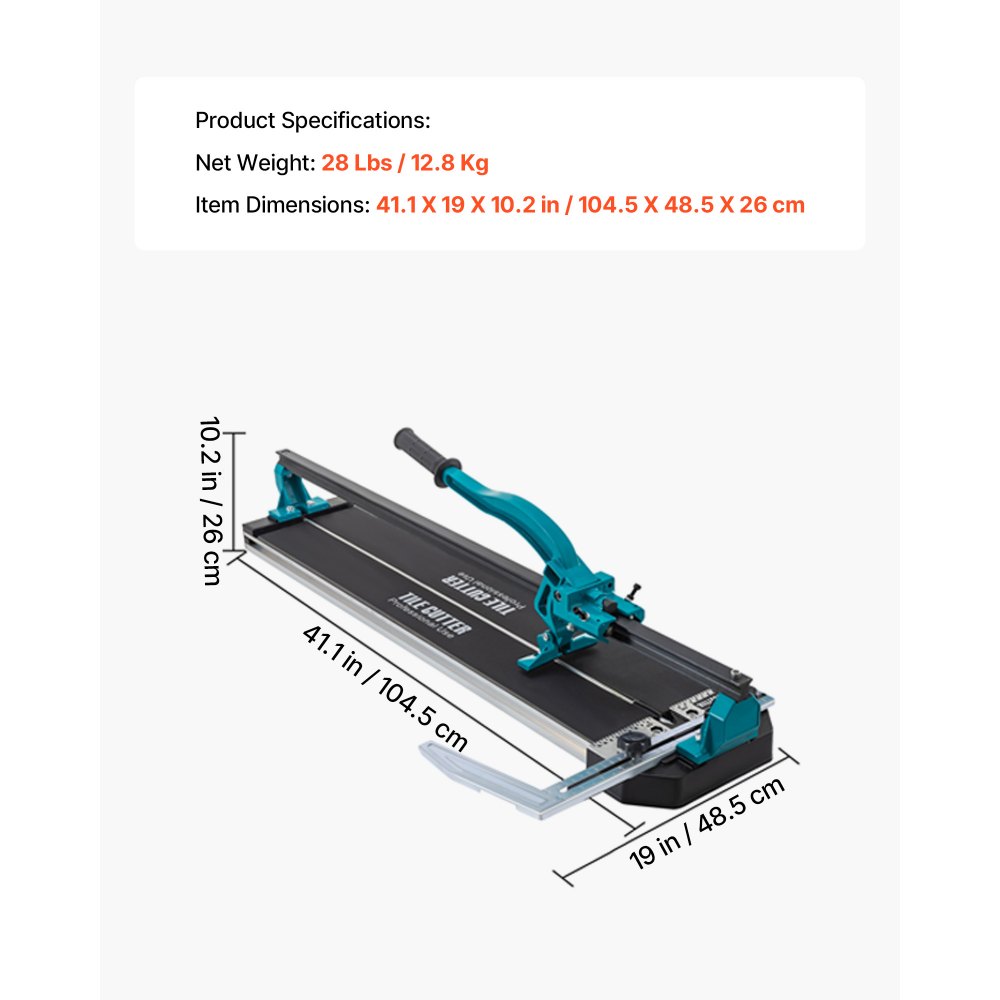 VEVOR Fliesenschneider, 800 mm Max. Schnittbreite Profi Manuelle Fliesenschneidmaschine, 6-15 mm Schnittdicke Laserführung Präzisions-Fliesenschneider Fliesenschneidmaschine mit Metallschneidrad
