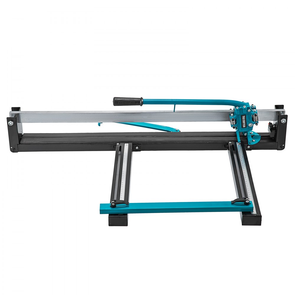 VEVOR 800mm Blau Manueller Fliesenschneider mit präziser Laserpositionierung und rutschfester Gummioberfläche Einzelschiene und Halterung Geeignet für Bodenfliesen aus Porzellan und Keramik