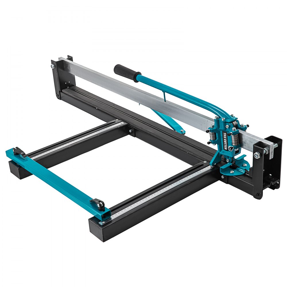 VEVOR 800mm Blau Manueller Fliesenschneider mit präziser Laserpositionierung und rutschfester Gummioberfläche Einzelschiene und Halterung Geeignet für Bodenfliesen aus Porzellan und Keramik