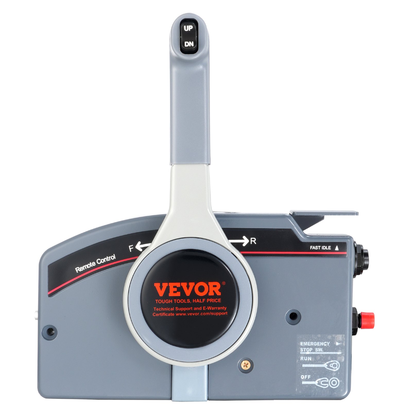 VEVOR Gashebelsteuerung für Boote, 703-48205-16 Seitlich Montierte Außenbord-Fernbedienungsbox für Yamaha 4-Takt, Marine-Gashebelsteuerungsbox mit Power-Trimm-Schalter, 5 m Langem Kabelbaum