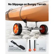 VEVOR Kajakwagen, 113 kg, Kanuwagen mit 25,4 cm Reifen & Spanngurt, Bootswagen zum Transportieren von Kajaks, Kanus, Paddleboards, Jon-Booten, Wassersportgeräte, 900x580x575 mm