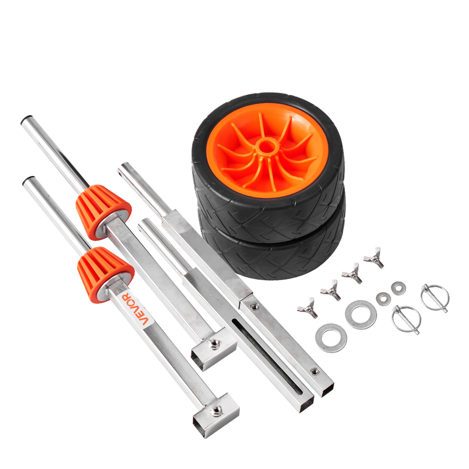 VEVOR Kajakwagen, 113 kg, Kanuwagen mit 19,1 cm Vollgummireifen & 4 m Spanngurt, Bootswagen zum Transportieren von Kajaks, Kanus, Paddleboards, Jon-Booten, Wassersportgeräte, 560x190x485 mm