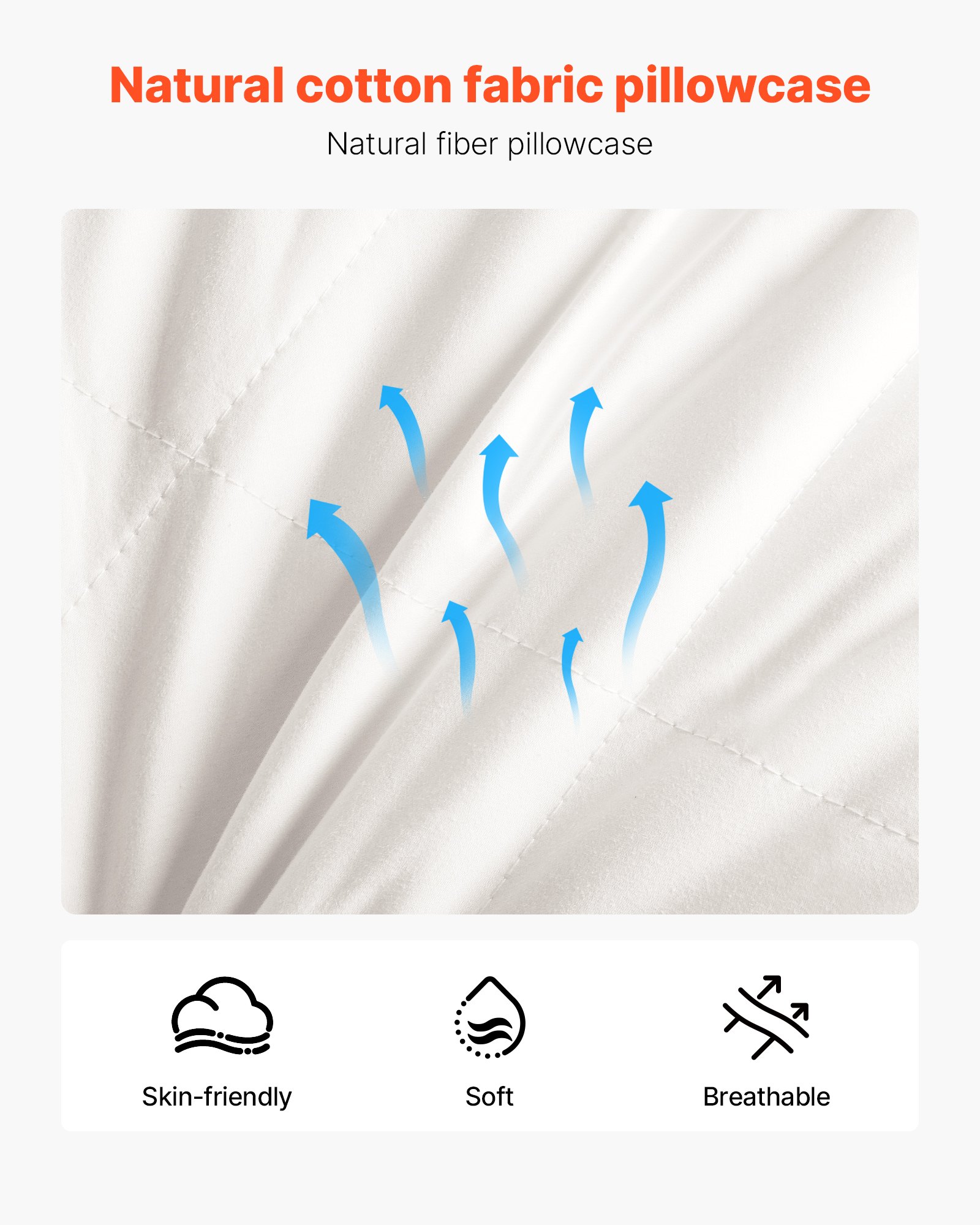 VEVOR Kopfkissen, 2er-Set, Queen-Size, Schlafkissen mit Original-Daunen-Alternative-Füllung, Bettkissen, stützend & flauschig, Bettwäsche für Rücken-, Bauch- & Seitenschläfer, weiß