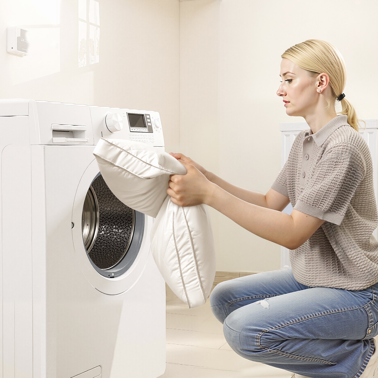 VEVOR Kopfkissen, 2er-Set, Queen-Size, Schlafkissen mit Original-Daunen-Alternative-Füllung, Bettkissen, stützend & flauschig, Bettwäsche für Rücken-, Bauch- & Seitenschläfer, weiß