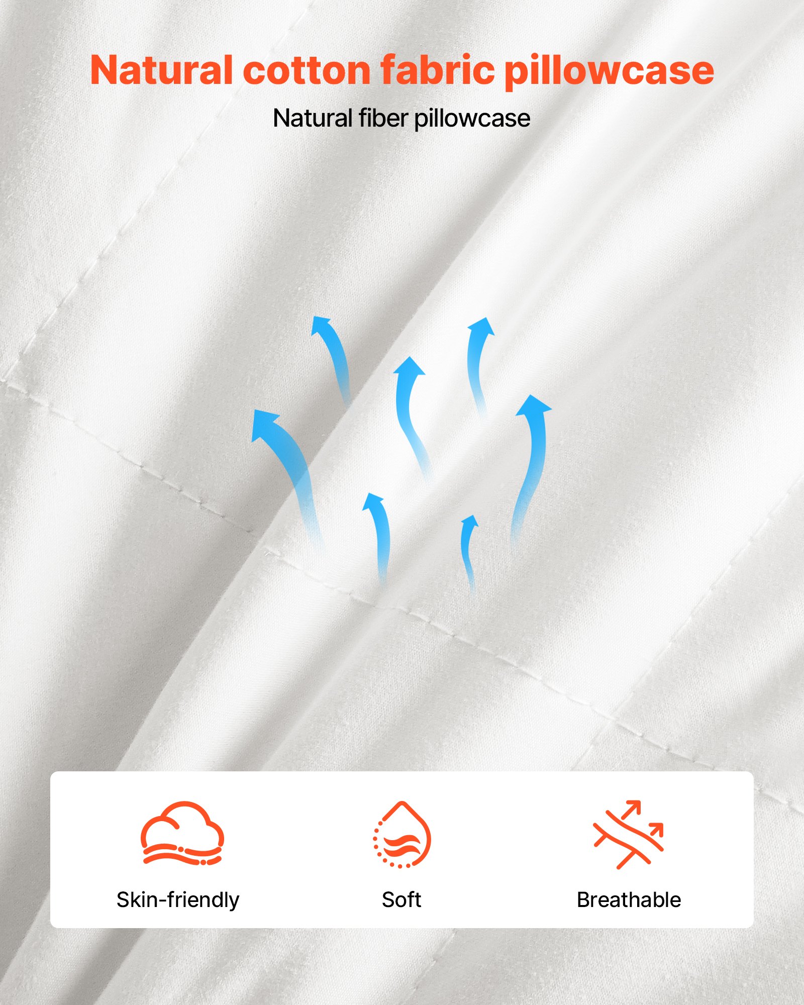 VEVOR Kopfkissen, 2er-Set, Queen-Size, Schlafkissen mit Original-Daunen-Alternative-Füllung, Bettkissen, stützend & flauschig, Bettwäsche für Rücken-, Bauch- & Seitenschläfer, weiß