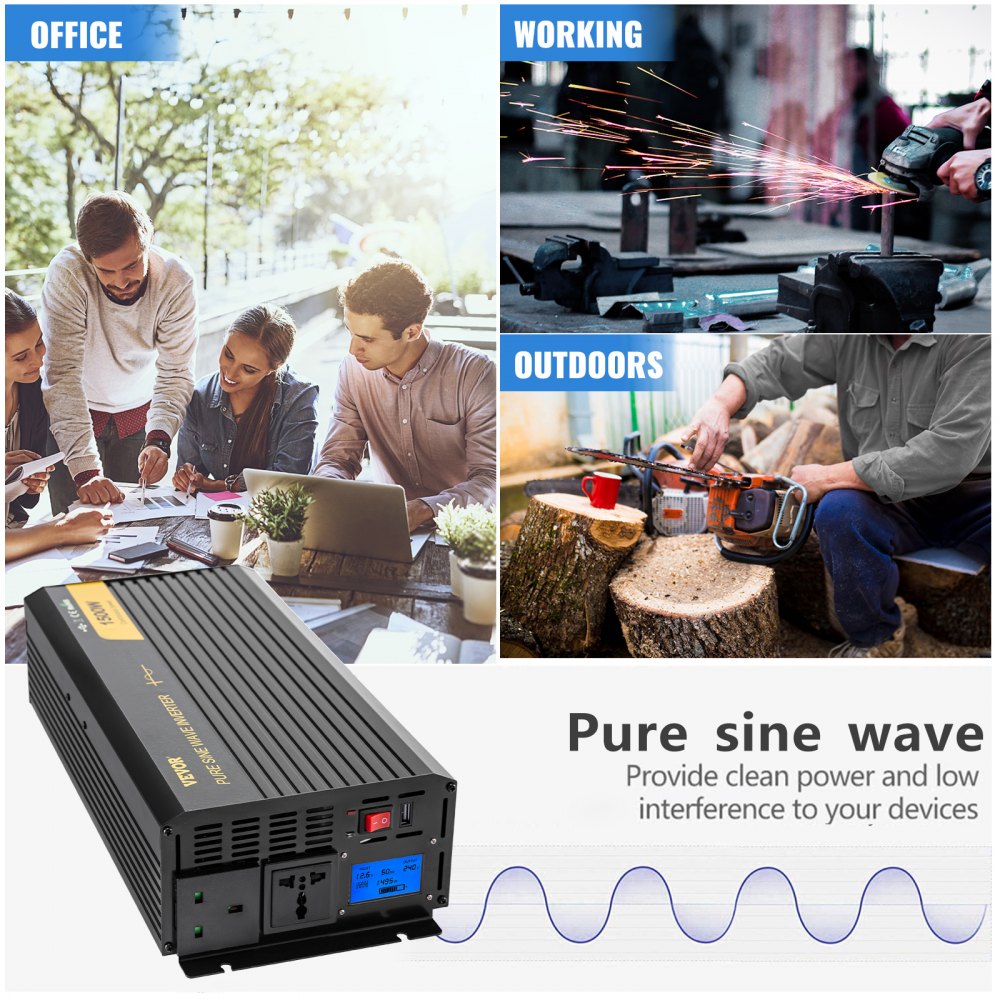 Reiner Sinus Spannungswandler 1500w 3000w 12v 230v Wechselrichter Inverter Lcd