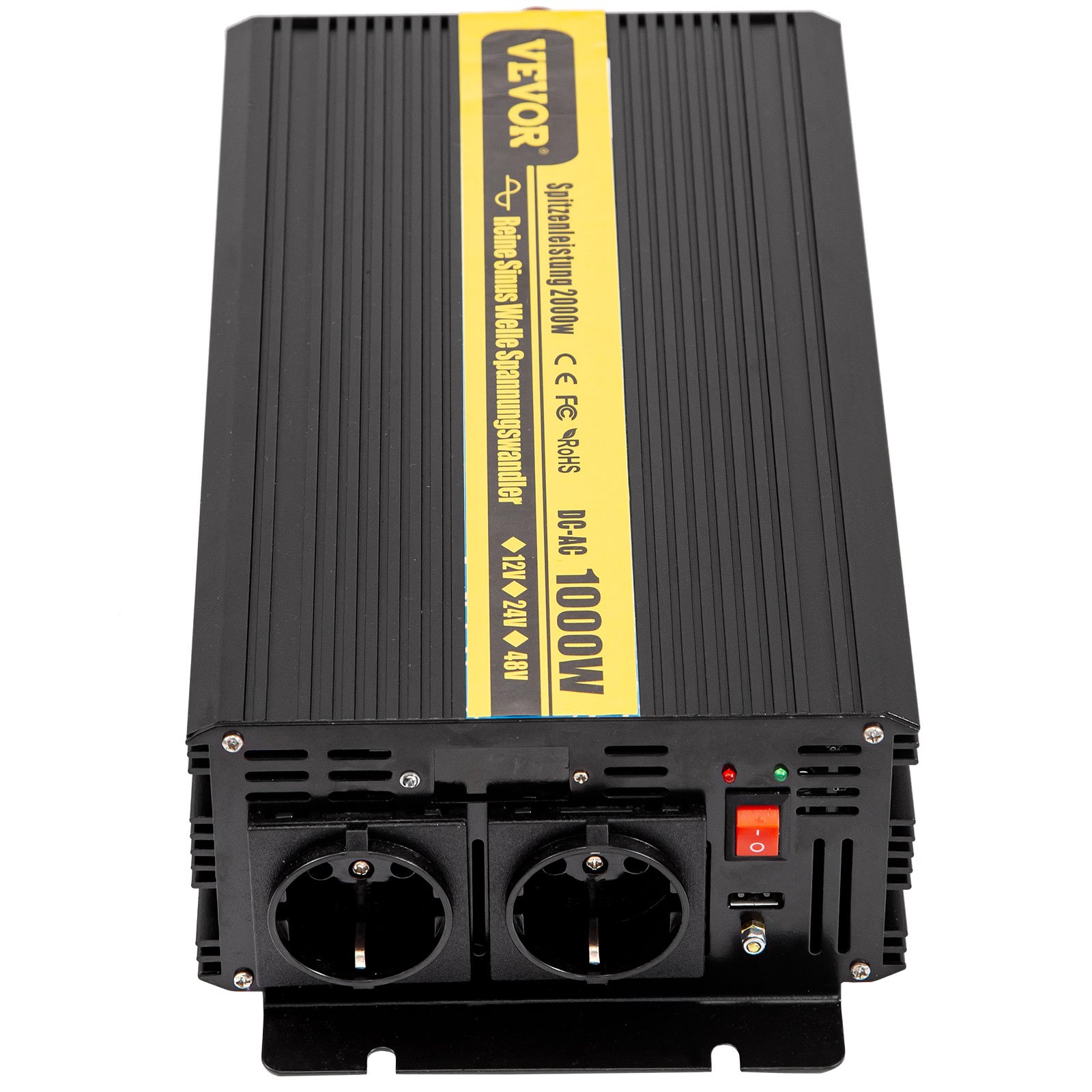 Vevor Spannungswandler Reiner Sinus Wechselrichter 1000w 2000w Dc 12 V Ac 230 V