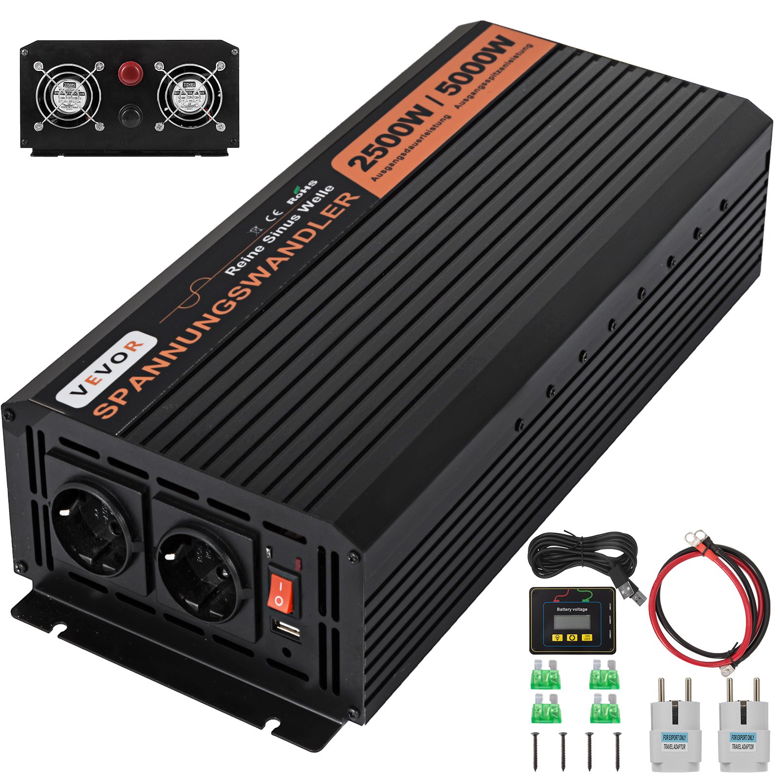 2500w/5000w Reiner Sinus Spannungswandler Wechselrichter 24v Auf 230v Inverter