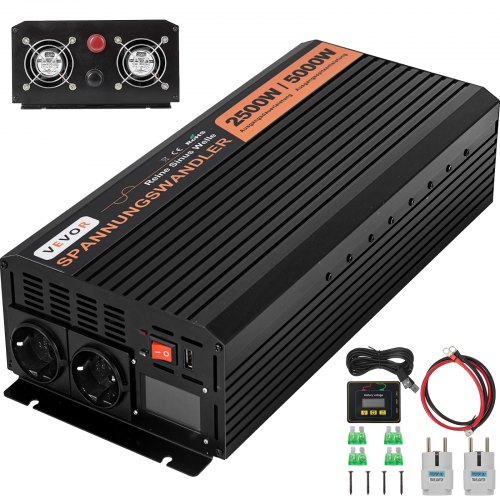 Spannungswandler Reiner Sinus 2500w 5000 W 24v 230v Wechselrichter Inverter Lcd