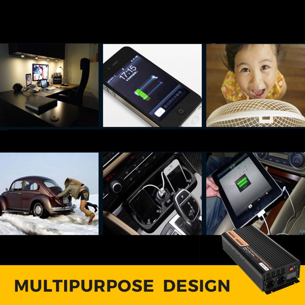 Spannungswandler Reiner Sinus 2500w 5000 W 24v 230v Wechselrichter Inverter Lcd