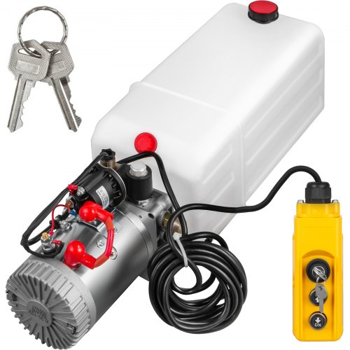 7l 12v Hydraulik Pumpe Einfachwirkend Mit Kabelfernbedienung Schlüssel*2 Stapler