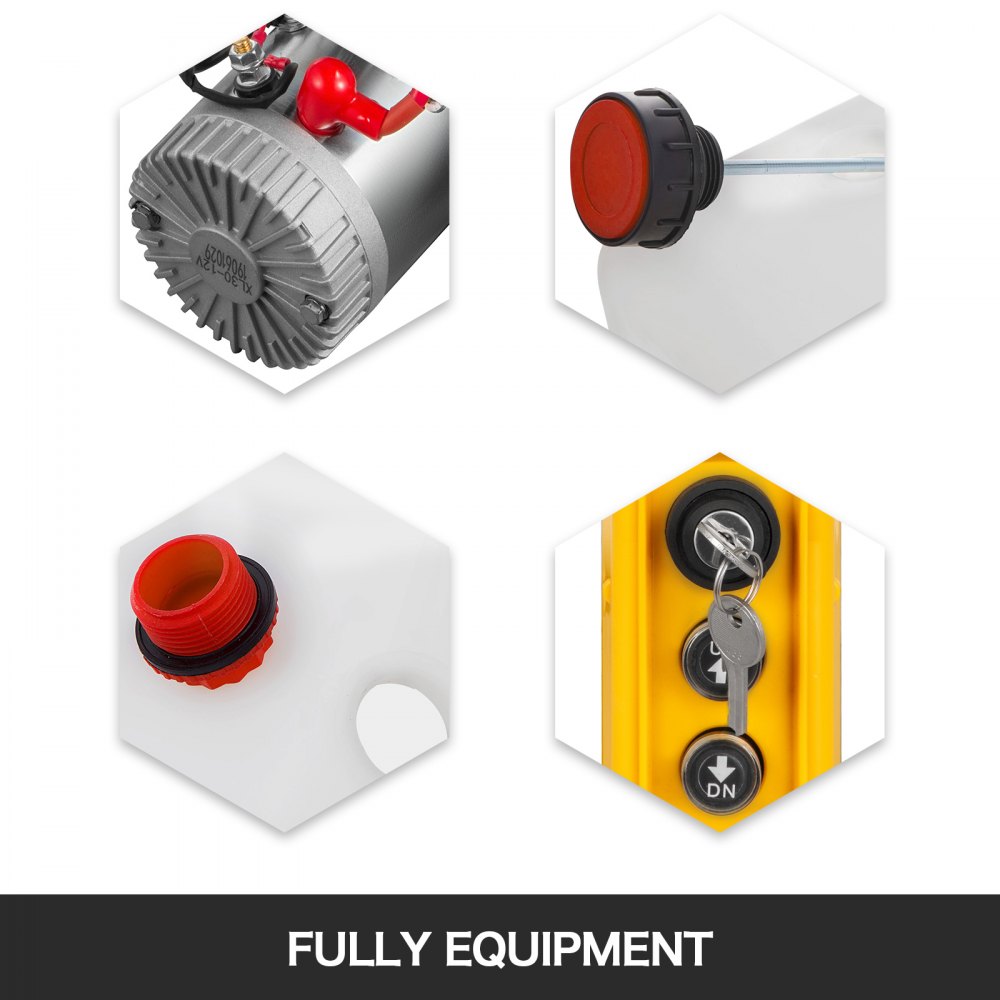 7l 12v Hydraulik Pumpe Einfachwirkend Mit Kabelfernbedienung Schlüssel*2 Stapler