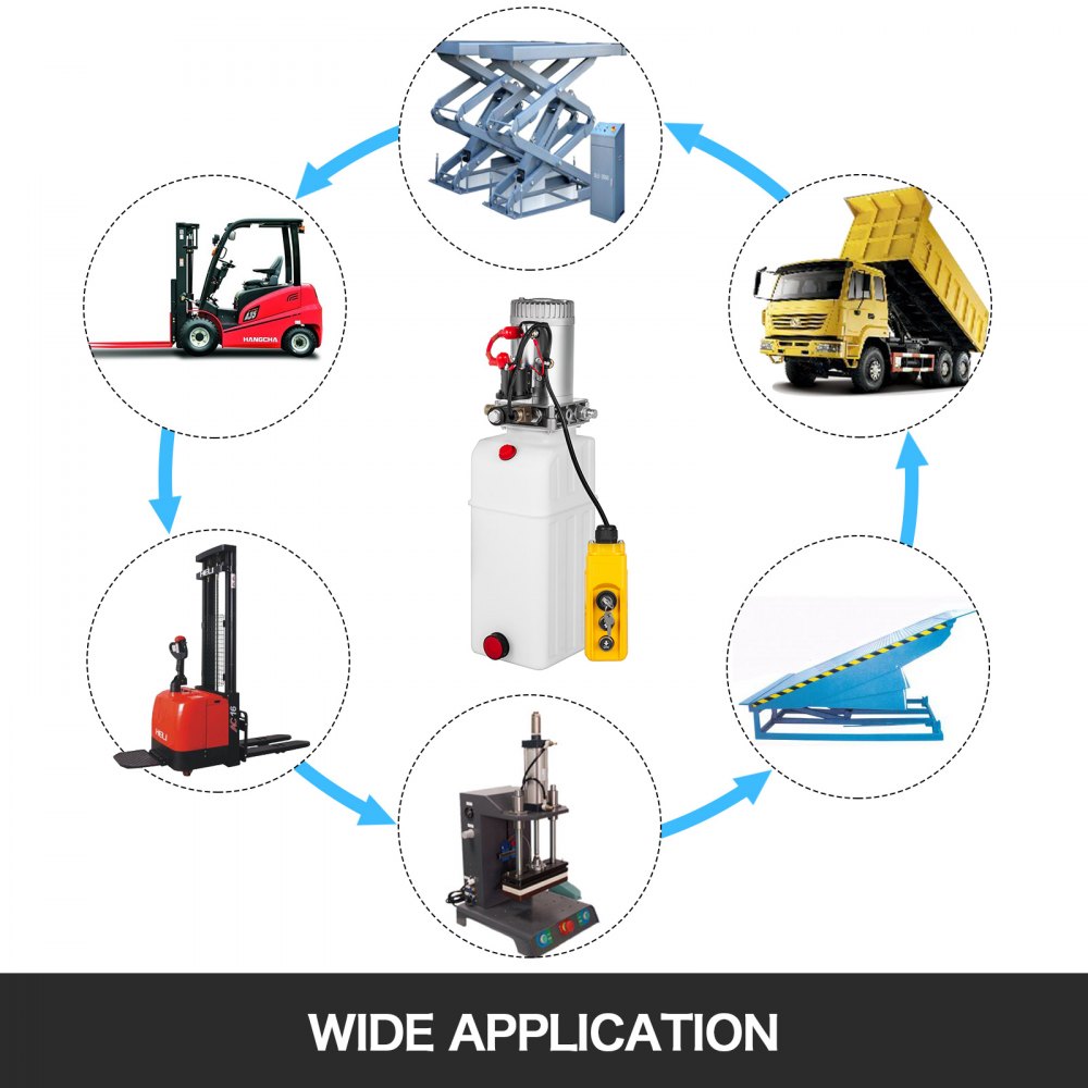 7l 12v Hydraulik Pumpe Einfachwirkend Mit Kabelfernbedienung Schlüssel*2 Stapler