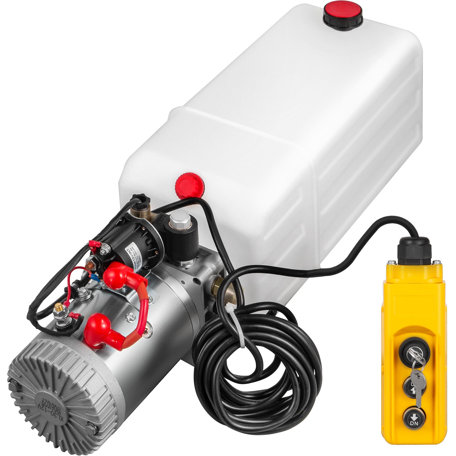 7l 12v Hydraulik Pumpe Einfachwirkend Mit Kabelfernbedienung Schlüssel*2 Stapler