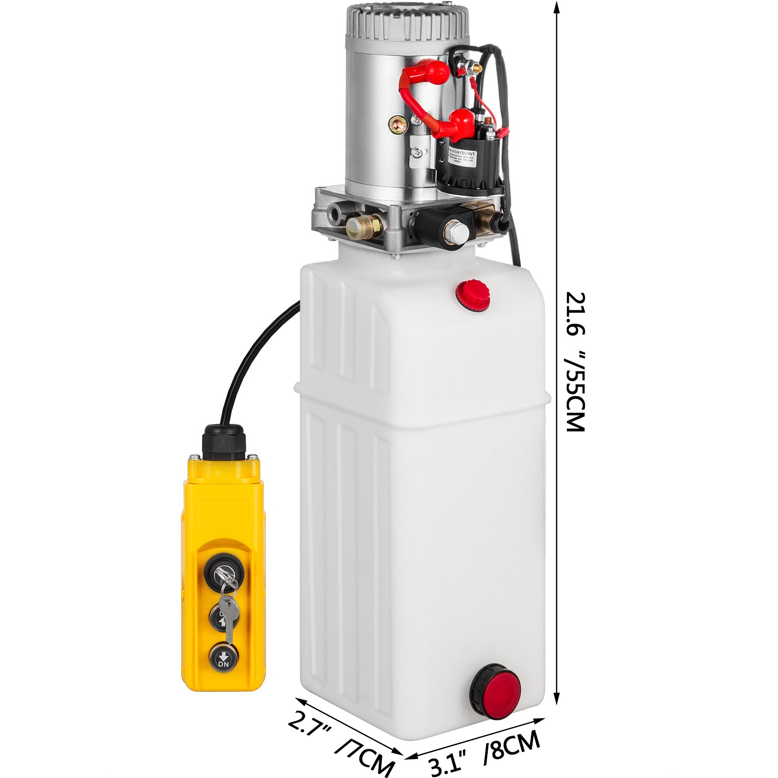 7l 12v Hydraulik Pumpe Einfachwirkend Mit Kabelfernbedienung Schlüssel*2 Stapler