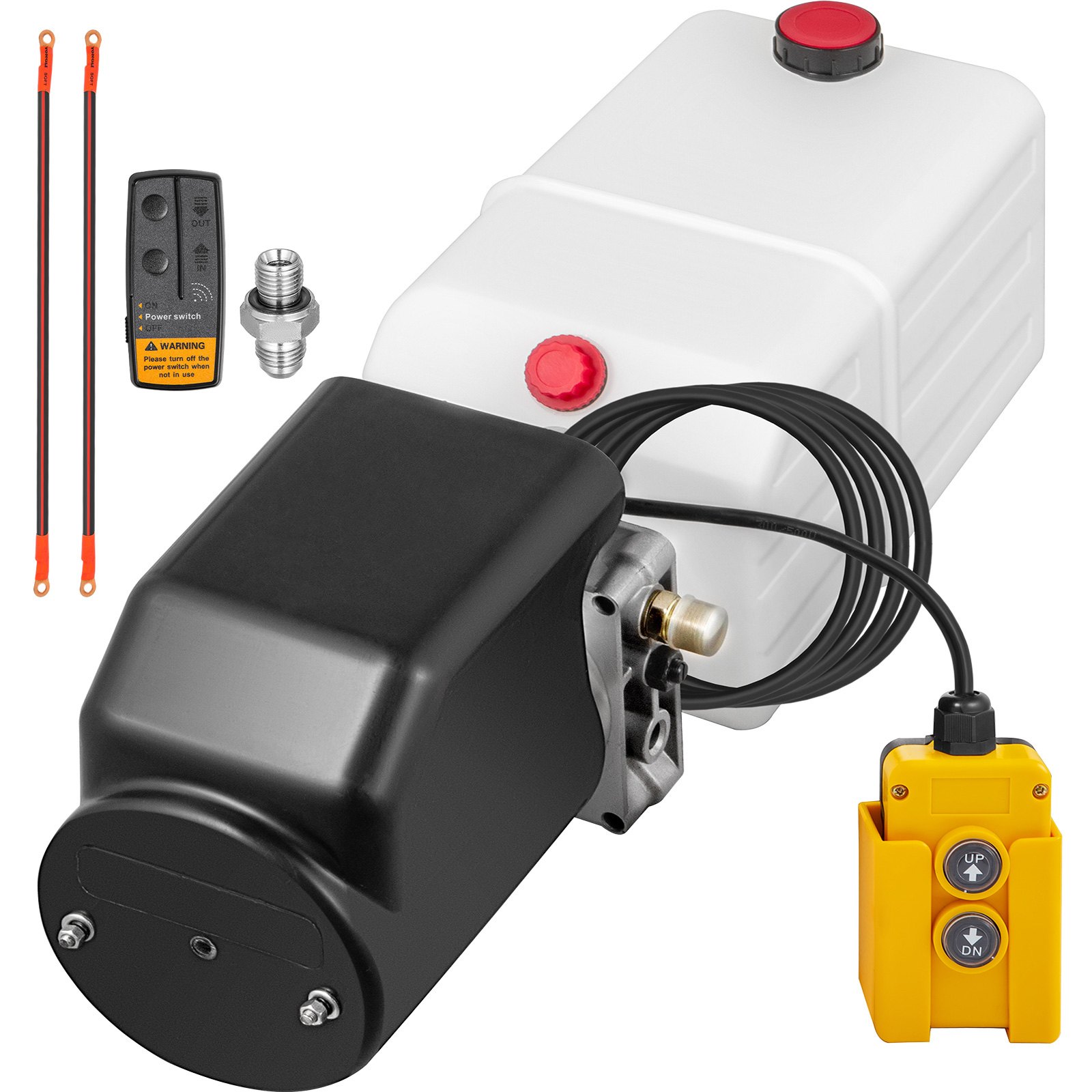 4l Hydraulikaggregat, Hydraulik Pumpe Mit Funk 12v 2000w Batteriekabel Kipper