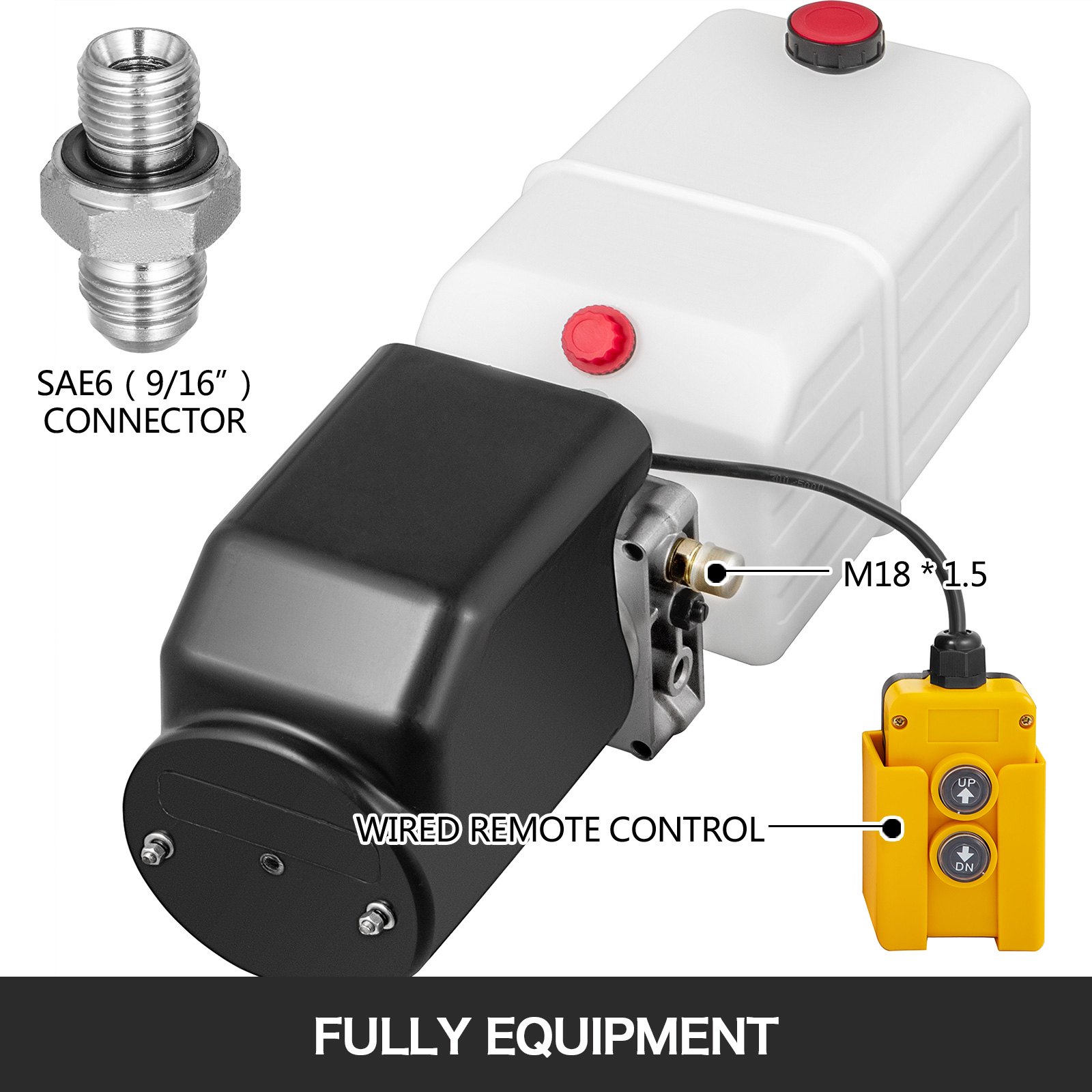 4l Hydraulikaggregat, Hydraulik Pumpe Mit Funk 12v 2000w Batteriekabel Kipper