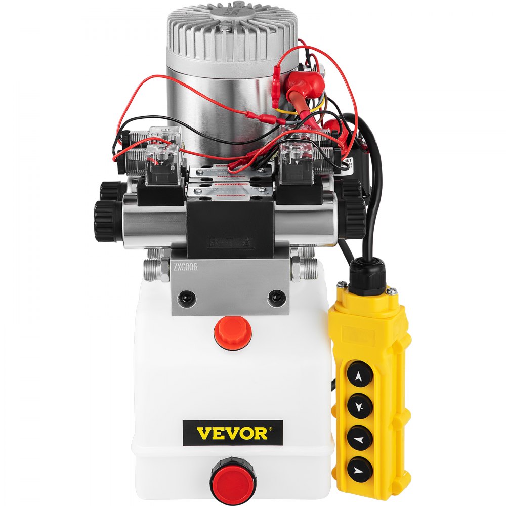 VEVOR 12V Hydraulische Pumpe mit Doppelwirkend Doppelmagnet, 4.5L Hydraulikaggregat, Kipperpumpe ZZ004234 Elektrische Hydraulikpumpe