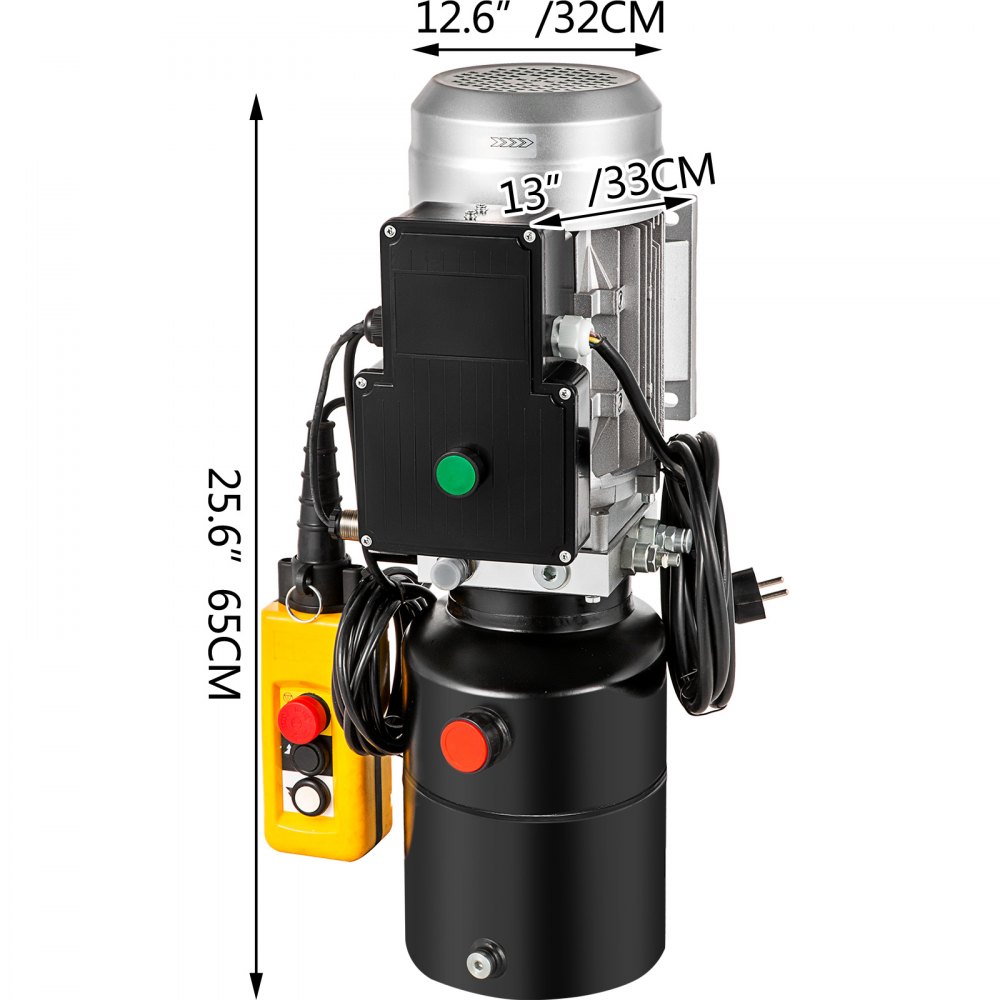 Vevor Hydraulikaggregat Hydraulikpumpe Einfachwirkend 6l Stahl Kippanhänger 230v