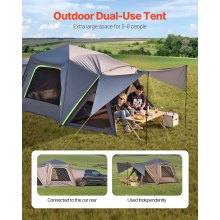 VEVOR SUV-Zelt Camping Auto-Zelt (305 x 310 x 230 cm) wasserdichtes PU2000 geräumiges Doppelschicht-Design für 5-8 Personen, SUV-Campingzelt mit Schattenmarkise & Netzfenstern & Regendach & Tasche