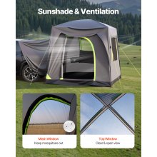 VEVOR Campingzelt SUV Outdoor Zelt mit Fenstern Wasserdicht 248x308cm Auto-Zelt