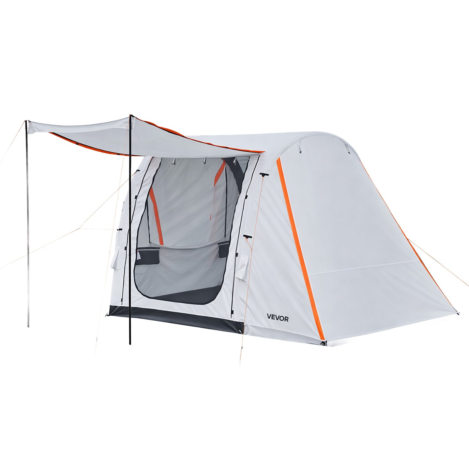 VEVOR Aufblasbares Heckklappenzelt Autozelt (2042+1020) x 2438 x 2020 mm, Wasserdichtes (PU2000 mm) Campingzelt mit Belüfteten Türen & Moskitonetzen, SUV-Heckzelt für Camping Wandern, inkl. Luftpumpe