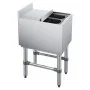VEVOR Gewerblicher Eisbehälter 28 L, 305 x 482 x 850 mm, Eisbox mit Gestell, Schiebedeckel und 2 Abnehmbaren Flaschenhaltern, Freistehend für Eiswürfel und Getränke, Geeignet für Bars Restaurants Pubs