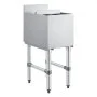 VEVOR Gewerblicher Eisbehälter 28 L, 305 x 482 x 850 mm, Eisbox mit Gestell, Schiebedeckel und 2 Abnehmbaren Flaschenhaltern, Freistehend für Eiswürfel und Getränke, Geeignet für Bars Restaurants Pubs