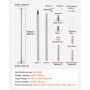 VEVOR Professionelle Tanzstange, Pole Dance Tragbare Tanzstange Profi ca. 210,5–278,4 cm Höhenverstellbare Abnehmbare Fitnessstange Spinning Fitness Silber, Tanzstange Fitnessstudios, Club, Party