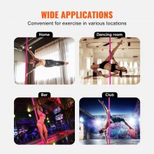 VEVOR Professionelle Tanzstange, Pole Dance Tragbare Tanzstange Profi ca. 216,3-270 cm Höhenverstellbare Abnehmbare Fitnessstange Spinning Fitness Pink, Statische Tanzstange Fitnessstudios