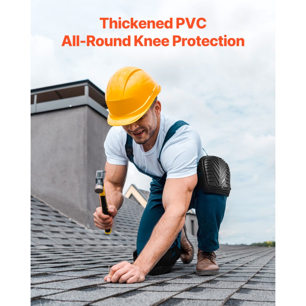 VEVOR Knee Pads 23x20 cm, Tile Layer's Knee Pads with Adjustable Straps & Rivets, Thick Gel Knee Protectors with Foam Padding for All-Around Knee Protection, Suitable for Flooring and Gardening