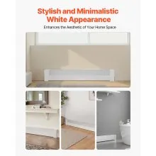 VEVOR Heizungsabdeckungen, Basic-Serie, 1221 x 80 x 193 mm, Standard-Frontabdeckung für Heizkörper elektrische Heizgeräte, Ersatzabdeckung aus robustem Stahl, für Schlafzimmer, weiß