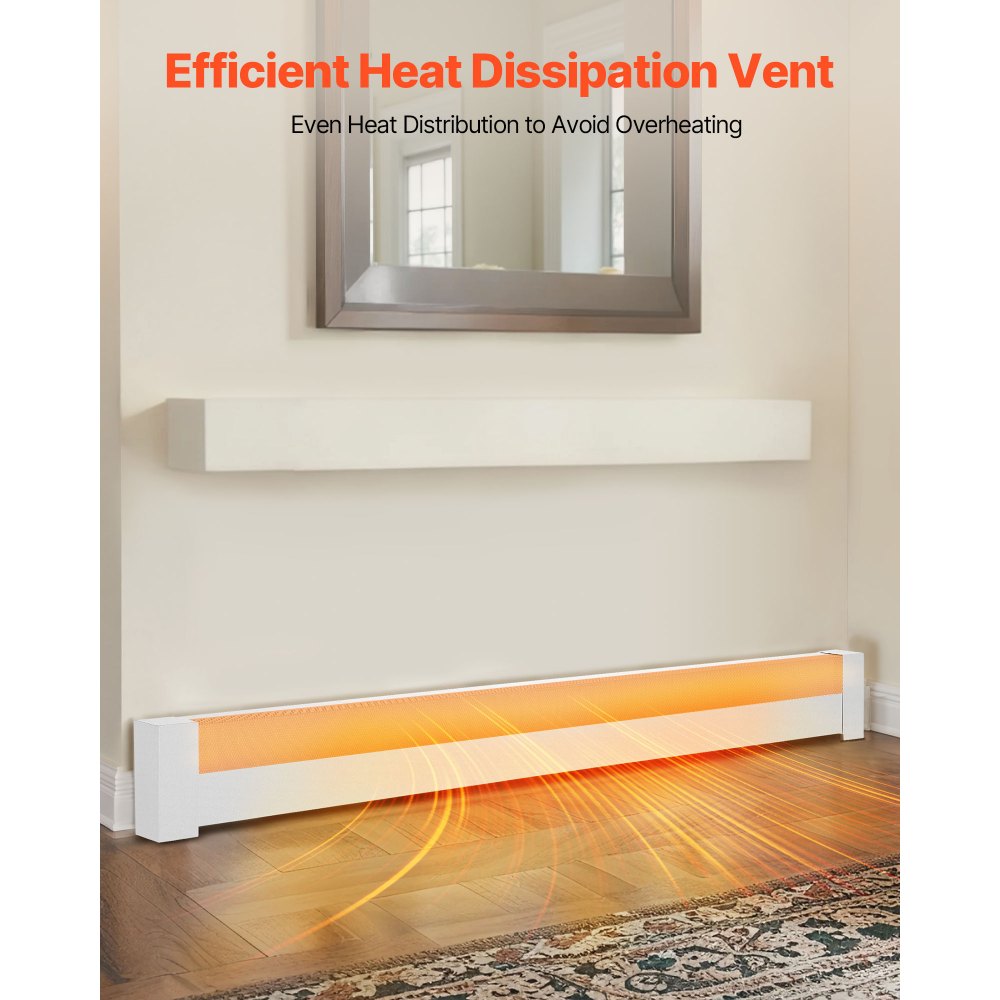 VEVOR Heizungsabdeckungen, Basic-Serie, 1831 x 80 x 193 mm, Standard-Frontabdeckung für Heizkörper elektrische Heizgeräte, Ersatzabdeckung aus robustem Stahl, für Schlafzimmer, weiß