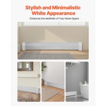 VEVOR Heizungsabdeckungen, Premium-Serie, 1527 x 81 x 193 mm, Standard-Frontabdeckung für Heizkörper elektrische Heizgeräte, Ersatzabdeckung aus robustem Stahl, für Schlafzimmer, weiß