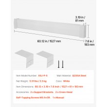 VEVOR Heizungsabdeckungen, Premium-Serie, 1527 x 81 x 193 mm, Standard-Frontabdeckung für Heizkörper elektrische Heizgeräte, Ersatzabdeckung aus robustem Stahl, für Schlafzimmer, weiß